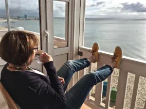 Balcony of a holiday apartment with a view