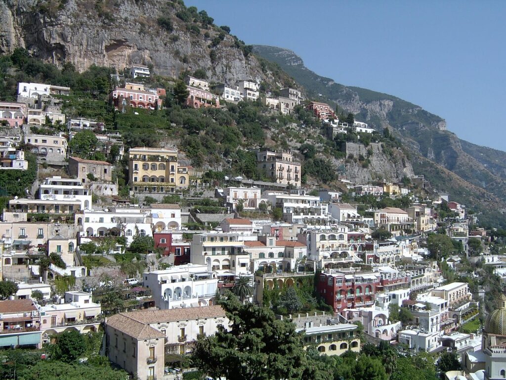Colourful houses on the coast of Positano, Italy