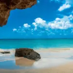 Shallow turquoise water at a beach on Crete
