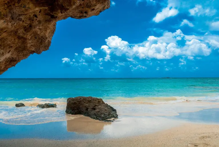 Shallow turquoise water at a beach on Crete