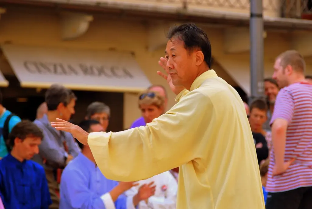 Tai-Chi-Übung beim Tocatì-Festival in Verona, Italien