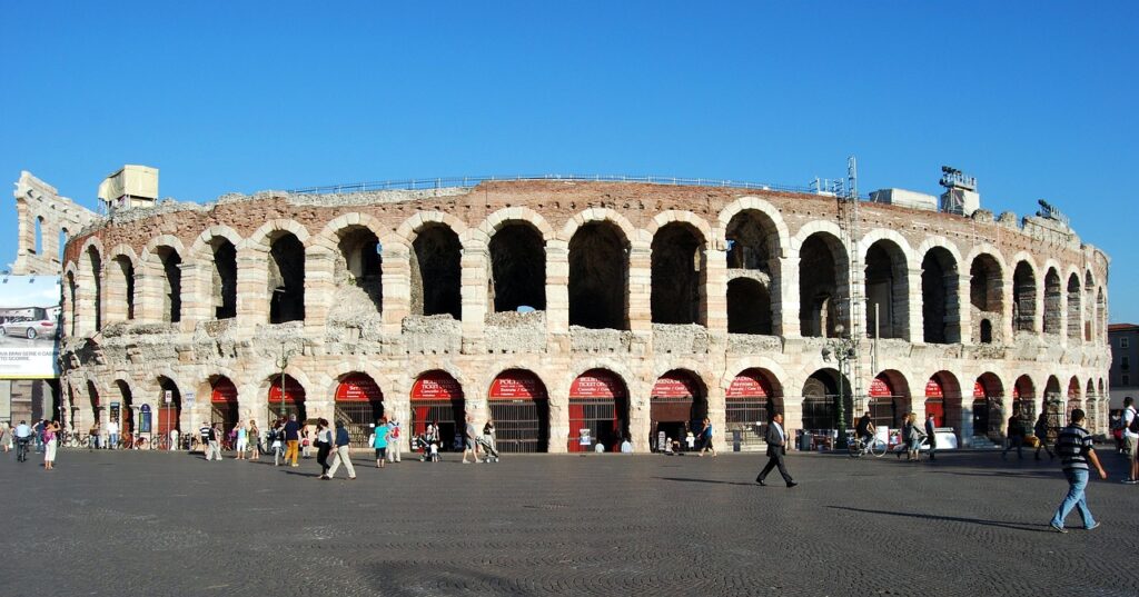 The Roman Arena on Piazza Bra in Verona
