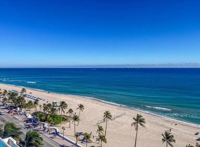 Beach and skyline in Florida, USA