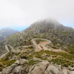 Winding mountain road in the Serra de Tramuntana, Mallorca