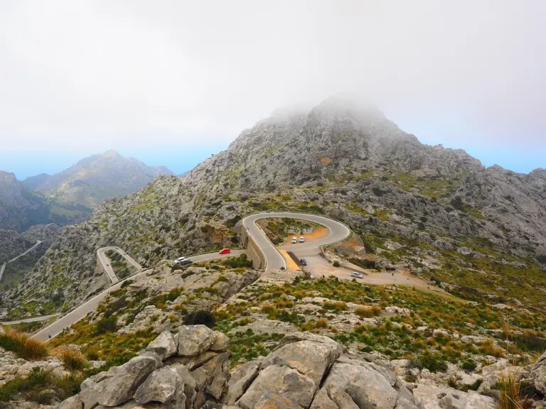Winding mountain road in the Serra de Tramuntana, Mallorca